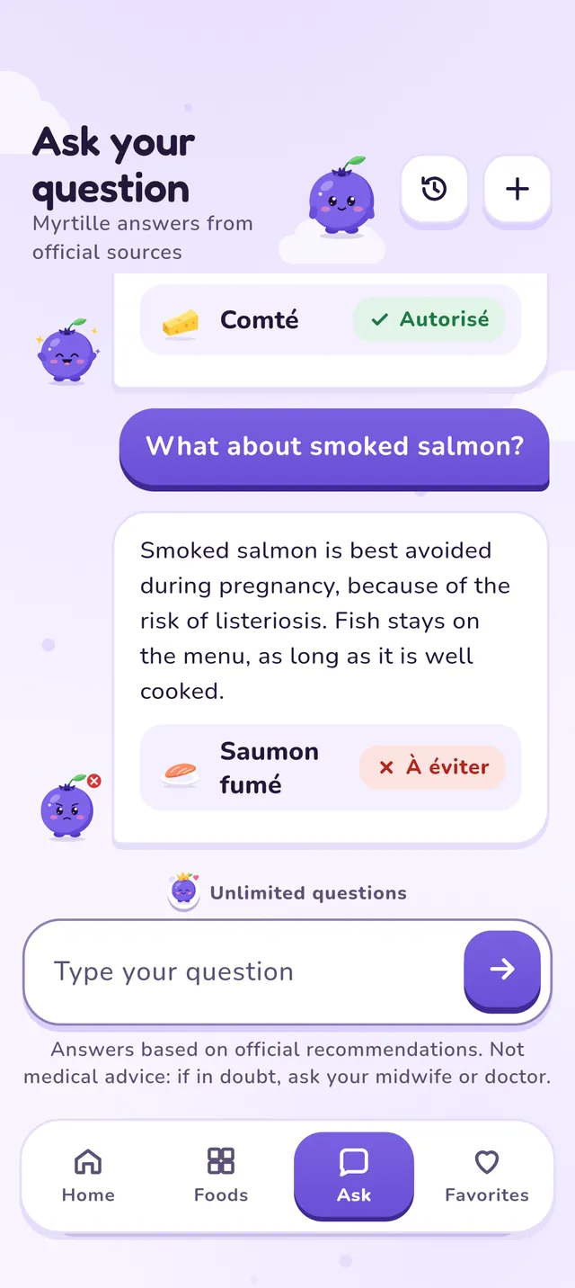 Chat with Myrtille about Comté and smoked salmon