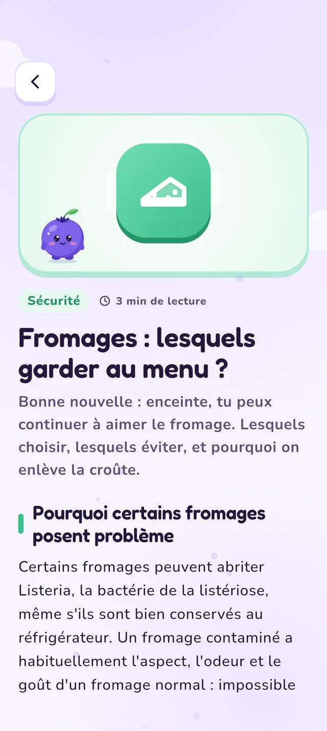 Conseil sur les fromages pendant la grossesse